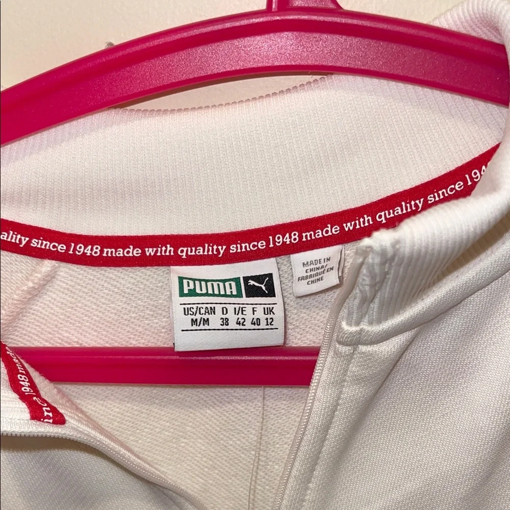 Puma Women's Red and White Half-Zip Sweatshirt Dress - Picture 3 of 7